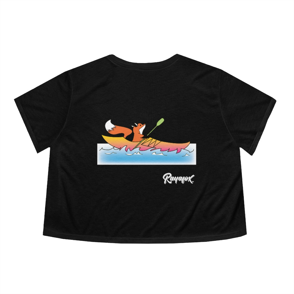 Women's Flowy Kayak Fox Cropped Tee