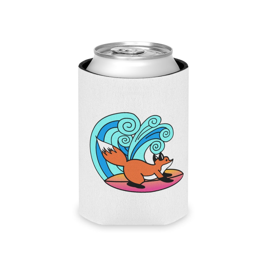 Surfing Fox Can Coozie