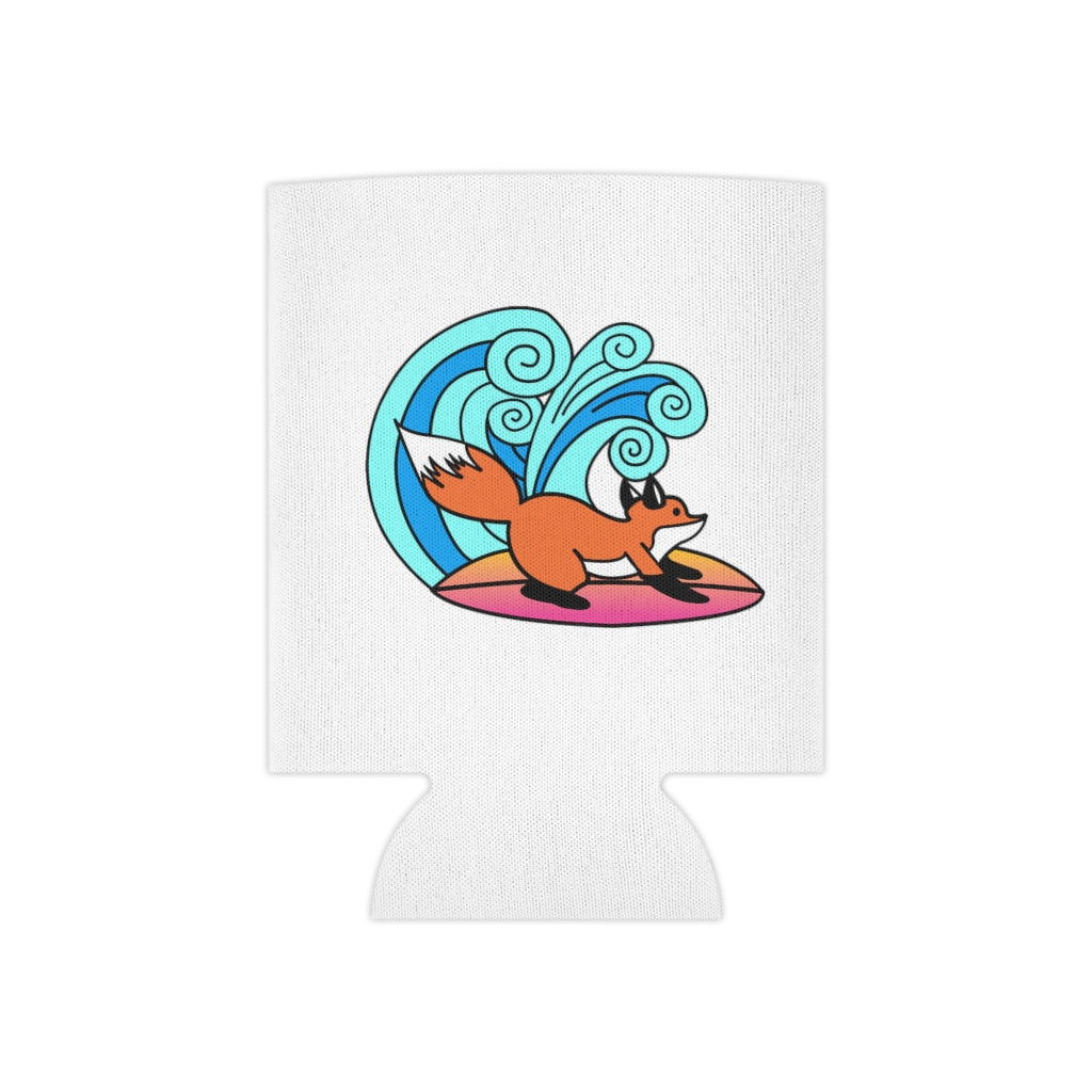 Surfing Fox Can Coozie