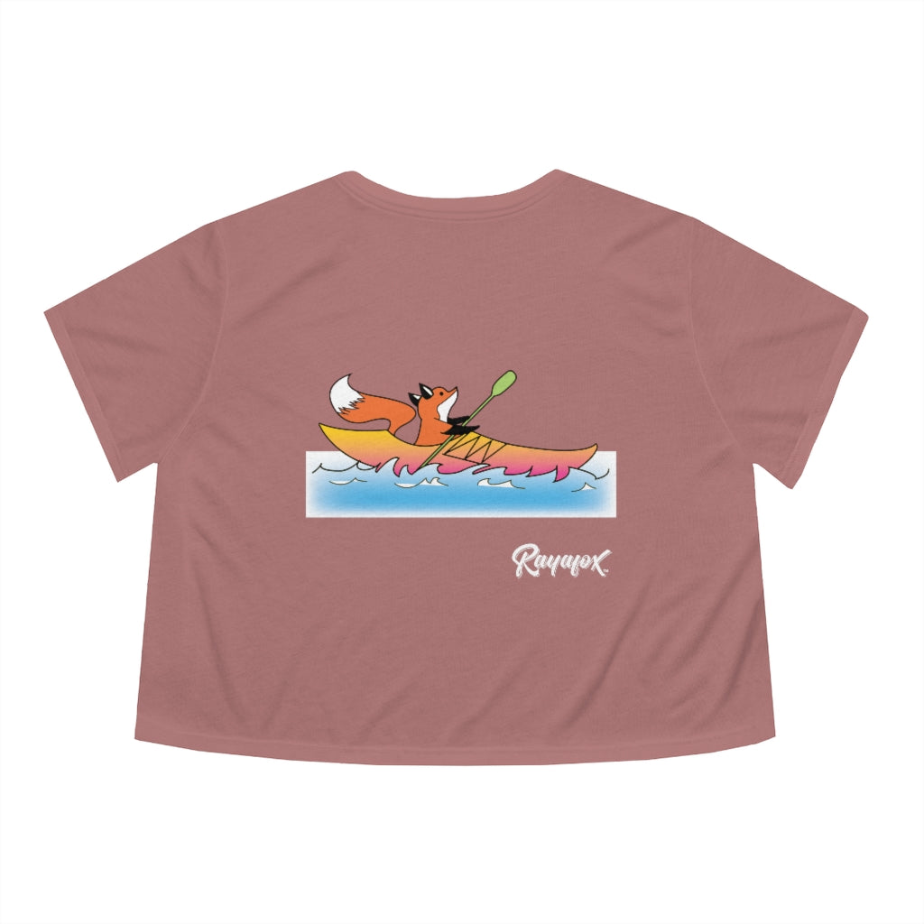 Women's Flowy Kayak Fox Cropped Tee