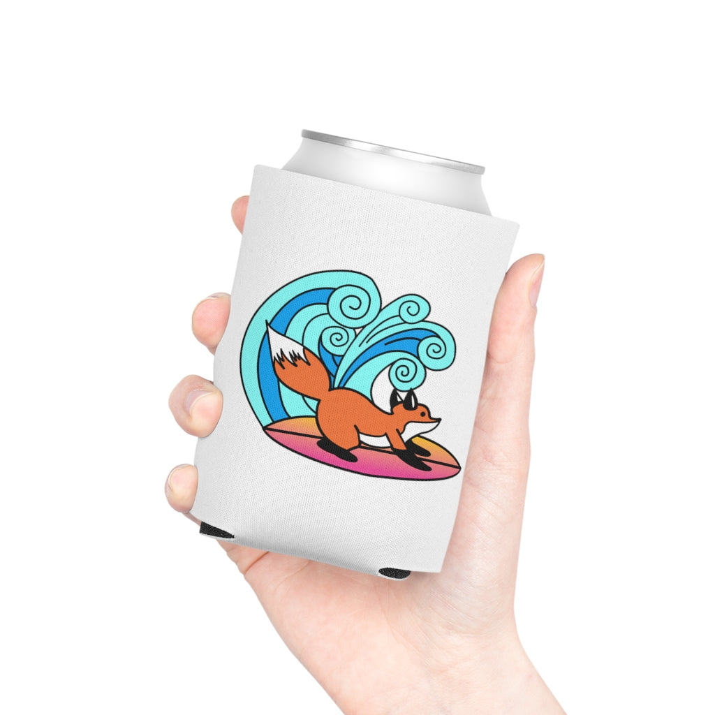 Surfing Fox Can Coozie