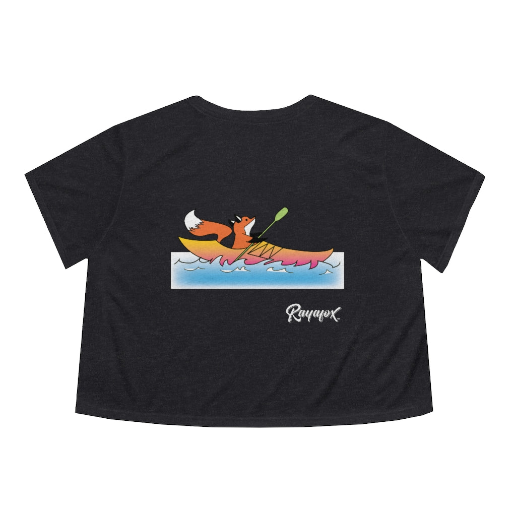 Women's Flowy Kayak Fox Cropped Tee